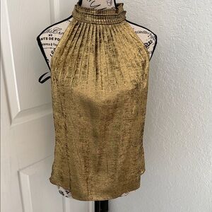 Gold Sleeveless Halter Top